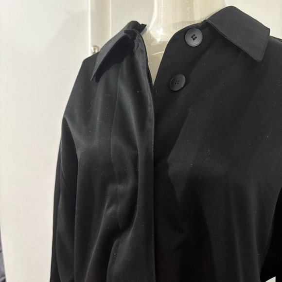 Vintage Braefair Women’s Sz 5/6 Button Down Trench Coat Black Waterproof - Picture 14 of 16